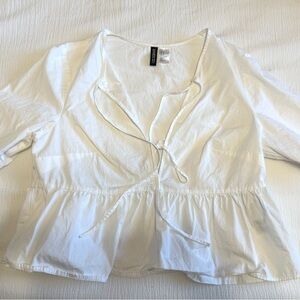 White Peplum Top